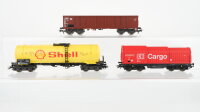 Märklin H0 Konvolut Kesselwagen "Shell" Teleskophaubenwagen Hochbordwagen DB