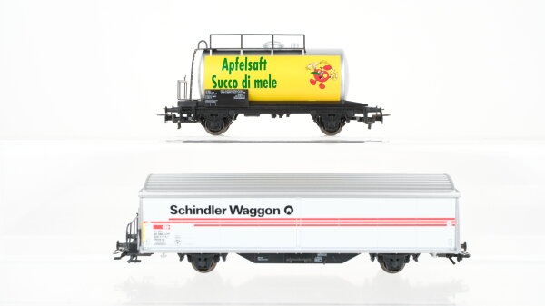 Märklin H0 Konvolut Kesselwagen "Apfelsaft" Schiebewandwagen "Schindler Waggon" SBB-CFF