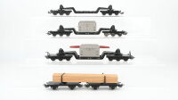 Märklin H0 Konvolut Tiefladewagen teilbeladen mit...