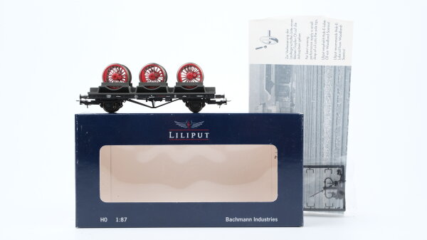 Liliput H0 L221511 Plattformwagen mit Radsätzen DB