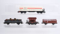 Roco/Electrotren H0 Konvolut Klappdeckelwagen Schotterwagen "Talbot" Kesselwagen "Esso" Hochbordwagen "Fässer" DB/u.a.