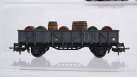 Roco/Electrotren H0 Konvolut Klappdeckelwagen Schotterwagen "Talbot" Kesselwagen "Esso" Hochbordwagen "Fässer" DB/u.a.