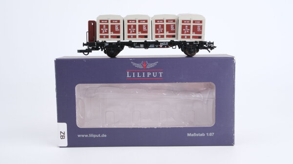 Liliput H0 L235140 Behältertragwagen mit Bremserhaus "Von Haus Zu Haus" DB