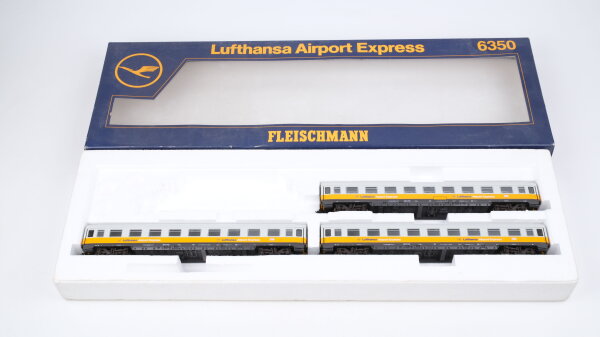 Fleischmann H0 6350 Zug Set Lufthansa Airport Express DB Gleichstrom (Unvollständig)