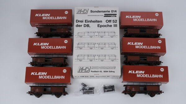 M+D H0 014 Güterwagenset Autotransportwagen 6-tlg DB