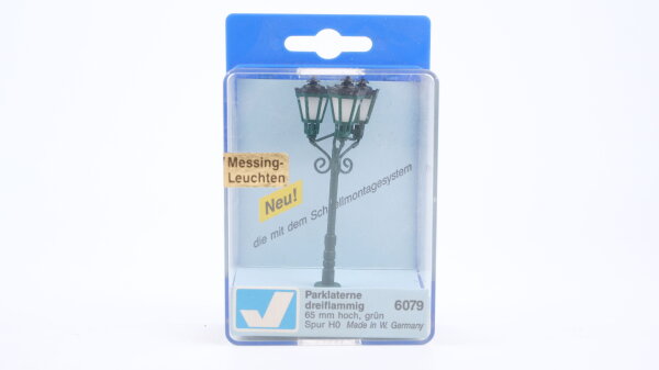 Viessmann H0 6079 Parklaterne dreiflammig 65 mm, grün