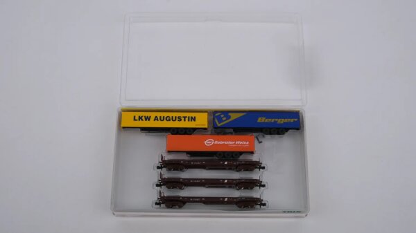 Minitrix N 15044 Taschenwagen Set Berger Weiss Augustin 3 tlg ÖBB