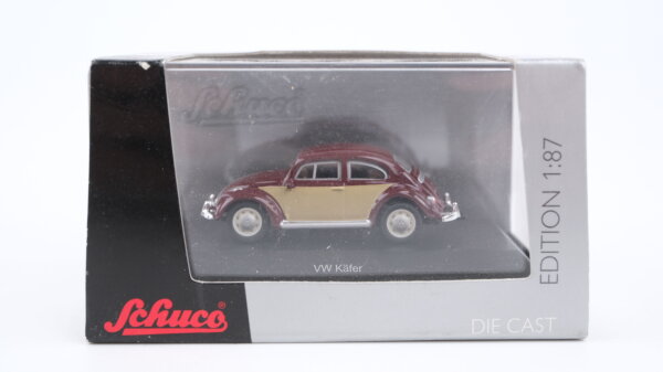 Schuco H0 25357 VW Käfer weinrot-beige