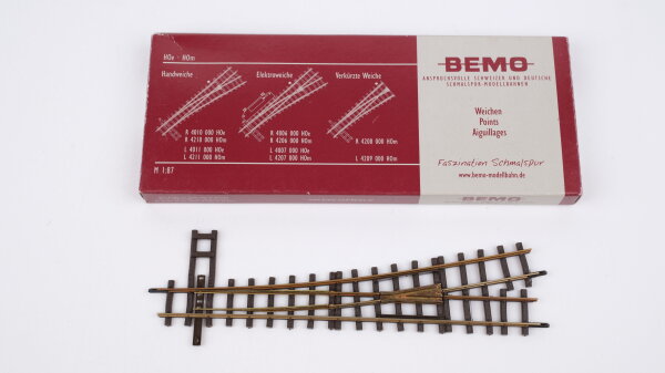 Bemo H0e 4011 000 12° Weiche links, 147mm, R 515