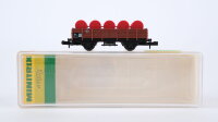 Minitrix N 51 3513 00 Niederbordwagen mit Ladung DB