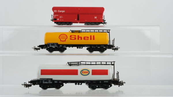 Märklin H0 Konvolut Kesselwagen Esso Shell Selbstentladewagen DB