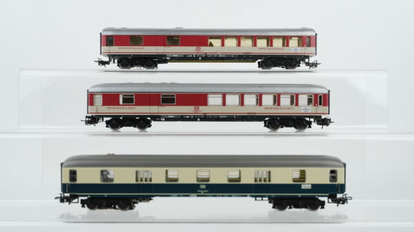 Märklin H0 Konvolut Speisewagen rot/beige Packwagen beige/oceanblau DB