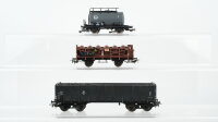 Piko H0 Konvolut Säurefasswagen Hochbordwagen beladen Kesselwagen Eva mit Schienenreiniger DR/DB