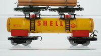 Billerbahn H0 Konvolut 1504 Kesselwagen Shell Drehschemelwagen mit Holz