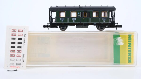 Minitrix N 13316 Lokalbahnwagen 2./3. Kl BCL K.Bay.Sts.B.
