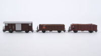 Bemo H0m Konvolut Hochbordwagen mit Holz gedeckter...