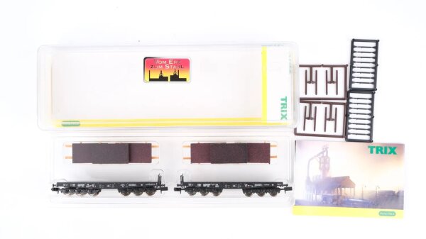 Minitrix N 15183 Schwerlastwagenset 2 tlg. "Vom Erz zum Stahl" DB
