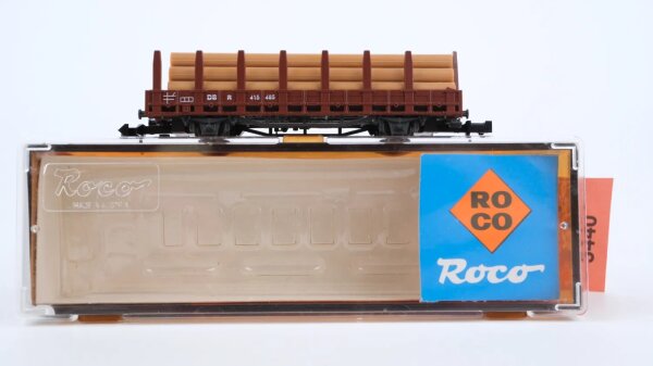 Roco N 25025 Rungenwagen mit Rundhölzern DB