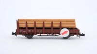 Roco N 25025 Rungenwagen mit Rundhölzern DB