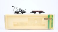 Minitrix N 13296 Kranwagen mit Kranschutzwagen DRG