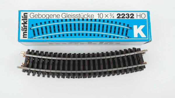 Märklin H0 2232 Gebogenes Gleis R 424,6 mm 3/4 22,5° 10 Stück