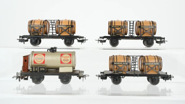 Märklin H0 Konvolut Weinfasswagen 308 Kesselwagen "Esso" 374