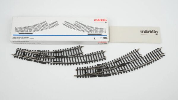 Märklin H0 2268 Elektr. Bogenweichen Paar R 360mm 30°/30° + 64,6mm