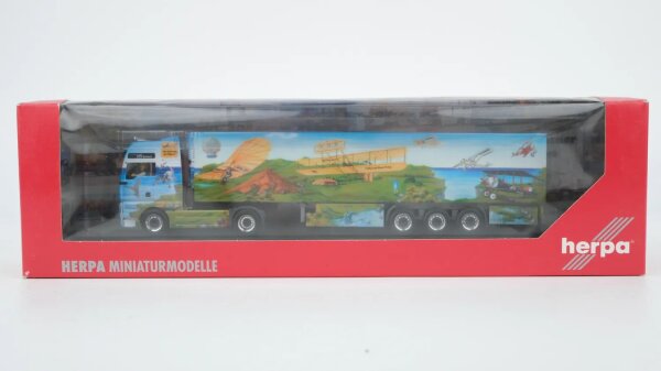 Herpa H0 120845 MAN TGA XXL Kühlkoffer-Sattelzug " Die Geschichte der Fliegerei"