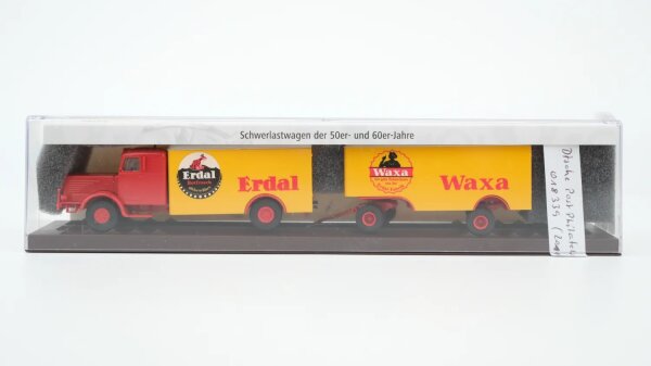 Brekina H0 018339 LKW Büssing 8000 Kofferzug Erdal Waxa