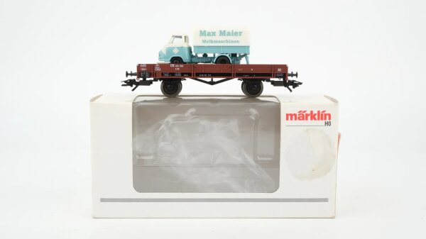Märklin H0 00761-16 Niederbordwagen mit LKW Max Maier DB