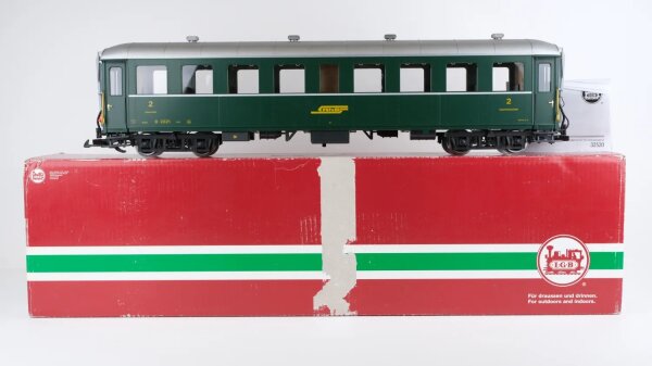 LGB G 32520 Personenwagen grün 2.Kl. "B2221" RhB (Beleuchtung geprüft)