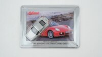 Schuco H0 Porsche Cayman S silber mit Blechschild