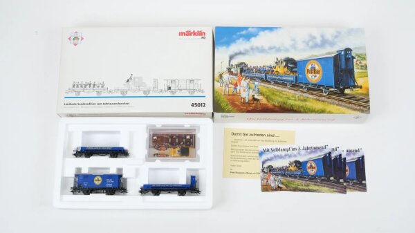 Märklin H0 45012 Wagenset Post Bier Mit Volldampf ins 3. Jahrtausend Limitierte Sonderserie