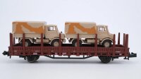 Roco N 25284 Rungenwagen beladen mit 2 Unimogs Kbs 442 DB