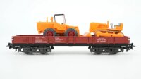 Märklin H0 4474 Niederbordwagen mit Wiking Schaufellader und Raupe DB