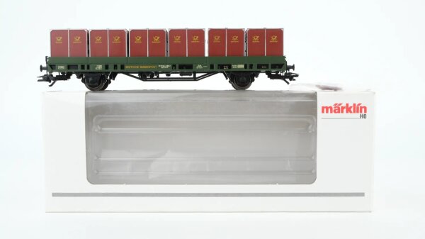 Märklin H0 48584 Niederbordwagen mit Rollplattenbehältern  Post 2-t13 der DBP