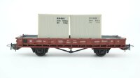 Piko H0 5/6416-018 Niederbordwagen mit 2 Containern DR