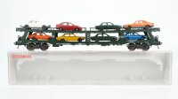 Fleischmann H0 5285 Doppelstock-Autotransportwagen mit 8...