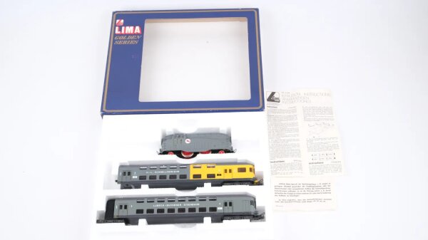 Lima H0 149803 G Dampfzug-Set H-L Schnellverkehr mit 2 Doppelstockwagen LBE Gleichstrom