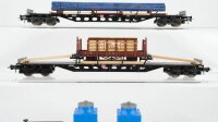 Roco H0 Konvolut Tiefladewagen Rungenwagen beladen u.a. mit TT-Wagen DB