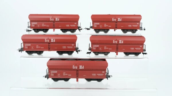 Fleischmann H0 Konvolut Erzwagen Erz IIId DB (Abbrüche)