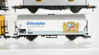 Fleischmann H0 Konvolut Kühlwagen Weihenstephan Stollwerck Fleischmann Containertragewagen crowe DB