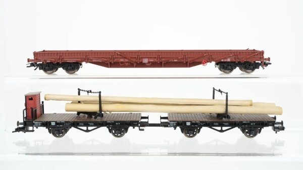 Fleischmann H0 Konvolut Drehschemelwagen-Set mit Ladung Niederbordwagen DR/u.a.