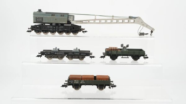 Fleischmann H0 Konvolut Kranwagen und Beiwagen DB (unvollständig)