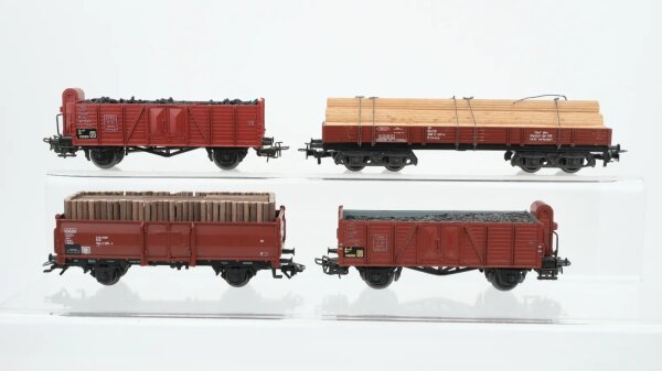 Märklin H0 Konvolut Hochbordwagen Niederbordwagen beladen DB