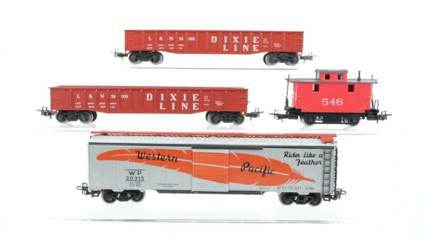Märklin H0 Konvolut US Gondola Caboose Box Car WP L&N