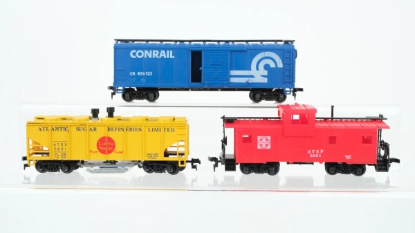 Roco H0 Konvolut US Track Cleaning Car "Lantic Sugar" Caboose Box Car ATSX ATSF CR