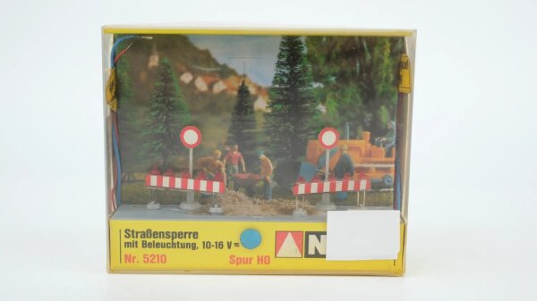 NOCH H0 5210 Straßensperre mit Beleuchtun 10-16V