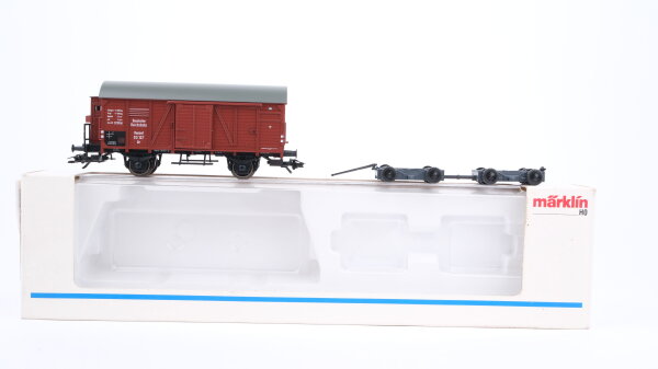 Märklin H0 46821 Gedeckter Güterwagen mit Bremserhaus und Straßenroller-Satz "Culemeyer"  Gr der DRG