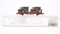 Roco N 929 Rungenw. bel. mit 2 Unimog (Tarnfarben) Kbs...